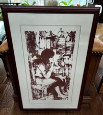 Original Acrylic Painting by J. Jean Abadie 1921-2010 Framed Signed Vintage 1973