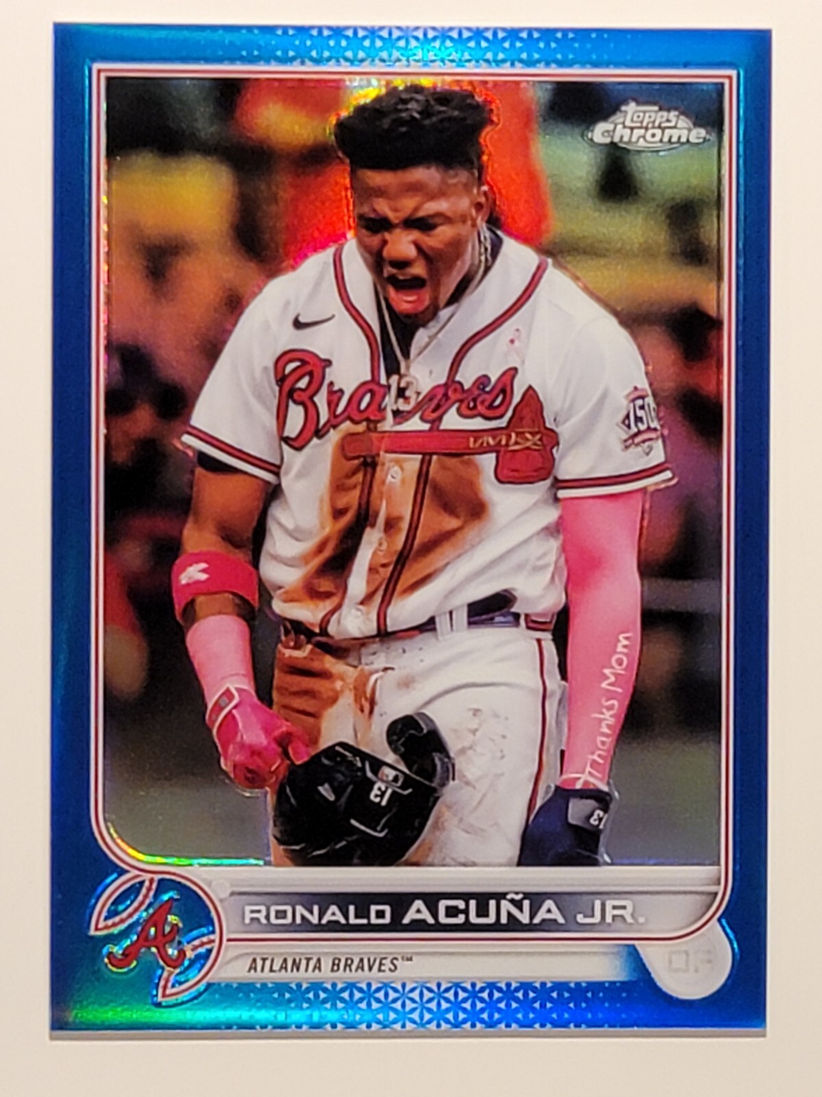 2022 Topps Chrome RONALD ACUNA JR Blue Refractor /150 #165 Atlanta Braves NL MVP