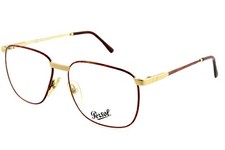 New Vintage PERSOL PM 133 BR 47mm Gold Brown Square Eyeglasses Frames Italy