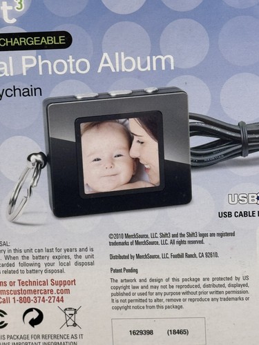 New SHIFT3 Digital Photo Album with Keychain USB2 Rechargeable 60 Photo Capacity - Picture 10 of 10
