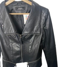 Lulu's Black Short Leather Jacket Size Small