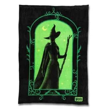 Wicked Musical Movie Elphaba Witch Super Plush Throw Blanket 46in x 60in