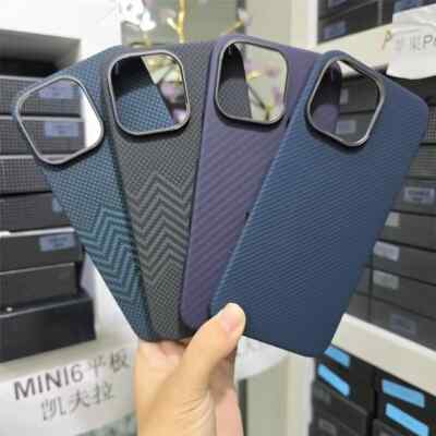 Cover For iPhone 16 Pro Max Matte Armor Magsafe Case Genuine Aramid Carbon Fiber