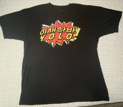 KORE Limited T-Shirt Black Men's Size XL  Yolo!Graphic Print 100% Cotton Mexico