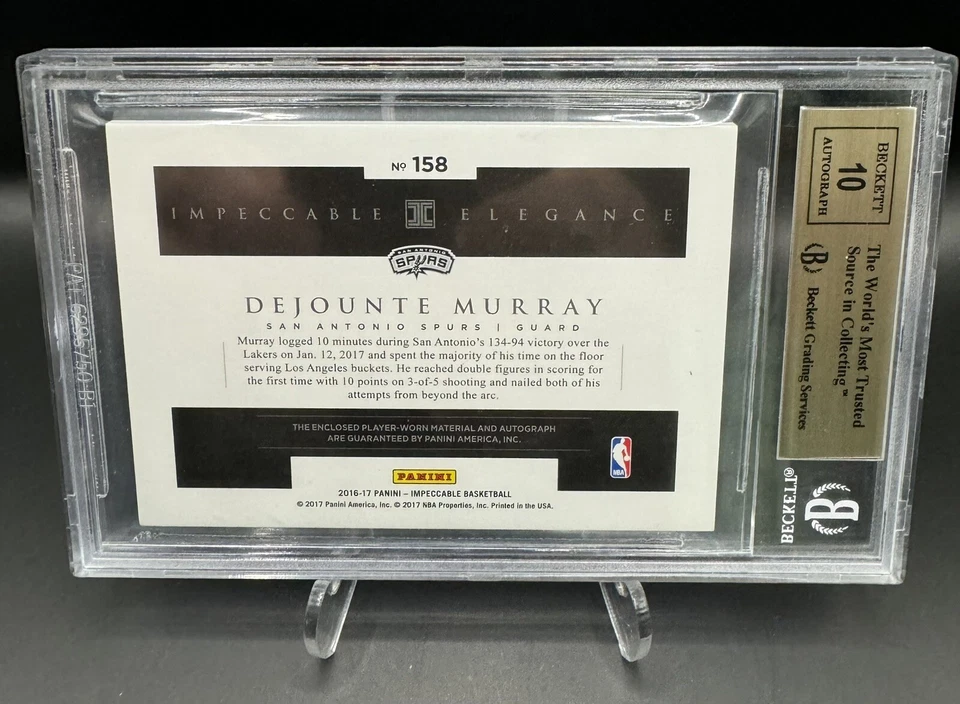 2016-17 Panini Impeccable Elegance Jersey Autograph Dejounte Murray /99 Patch RC - Image 3 of 3