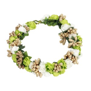 Indian Bollywood Style Artificial Flower Green Gajra Bun Hair Pin