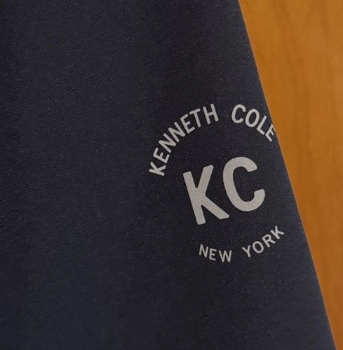 Kenneth Cole Jacket Mens Medium Navy Zip Pockets Fleece Lined Softshell image 3