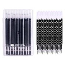 20PCS Black Ink Pen Refills, 0.5mm Fine Tip, Quick Drying, Smooth Writing