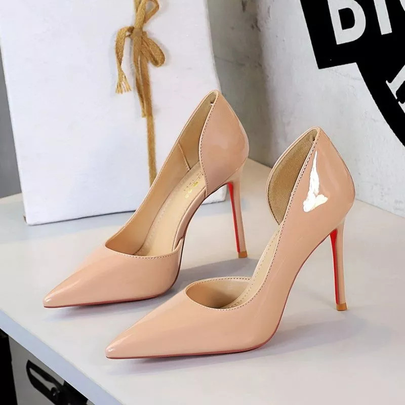 Zapatos De Tacón Elegantes De Noche Con Punta En Color Nude 10 CM CF48154