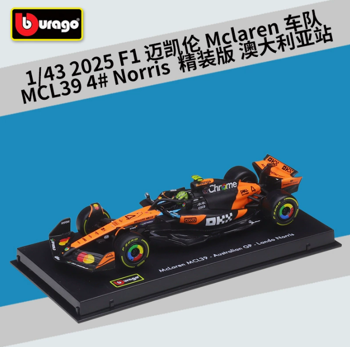 Bburago 1:43 Mclaren MCL39 F1 Formula Australian GP Racing Model