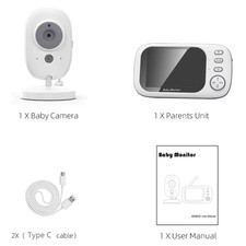 Neu 3,5" Baby Video Monitor Nachtsicht 2,4G 2-Wege Audio Temp Kamera Mutter