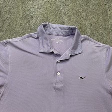 Vineyard Vines Performance Polo Shirt Men M Purple Solid Stretch