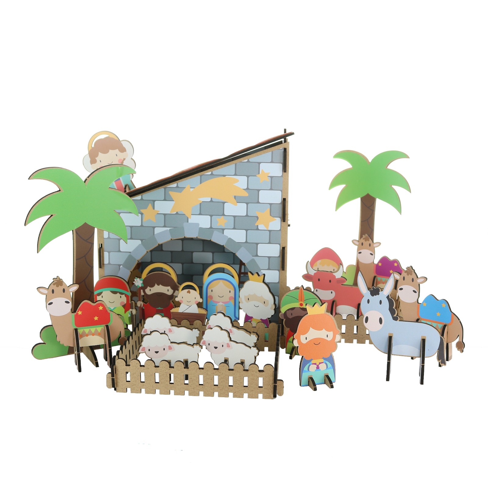 Crèche de Noël à fabriquer en bois kit complet sans colle pour enfants