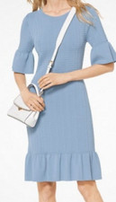 NWT Michael Kors Textured Knit Sweater blue  Dress Size S Small $195