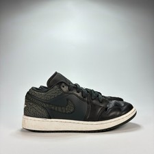 Nike Air Jordan 1 SE Low Black Elephant Print Shoes FB9908-001 Youth Size 6.5