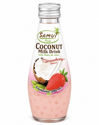 Fresh Coconut Milk Drink mit Nata de Coco Strawberry   290 ml