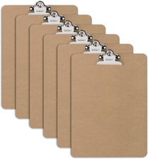 A4 Clipboards, Wood Clipboard Bulk 6 Packs, Clip Boards 9X12.5 Inch, Wooden Clip