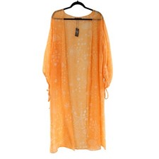 Vince Camuto Gathered Sleeve Chiffon Topper Open Kimono Cover-Up K247