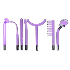 Violet Red High Frequency Electrodes Body Wand Acne Spot Wrinkle Removal Beauty