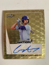 2026 Leaf Nation mini gold vinyl auto CADE ARRAMBIDE #ed 1/1! Colorado Rockies