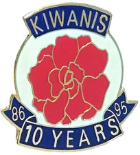 Kiwanis International 10 Year 1986-1995 Lapel Pin