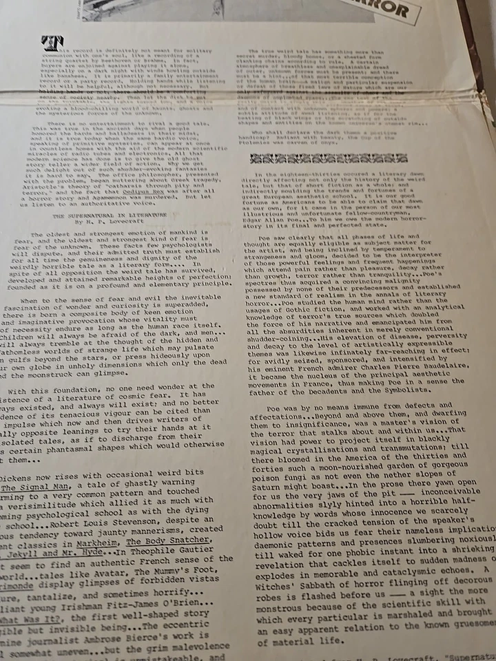 TALES of TERROR - Nelson Olmsted (Narrator ) 1971 Double LP Vanguard 31/32  - Image 3 of 4