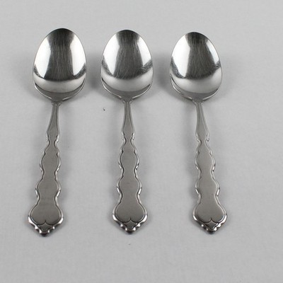 Set Aus 3 Oneida Valerie Edelstahl-Tafelbesteck: 3 Teelöffel (Silber)
