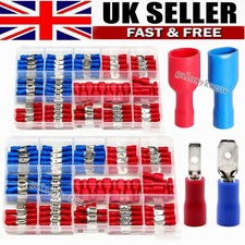 Insulated Assorted Electrical Wire Terminals Crimp Connectors Spade Ring Set UK