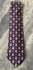 Surrey Men’s 100% Imported Silk Golf Print Tie Red Necktie Made In USA