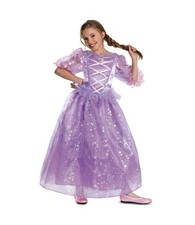 Disney Princess Tangled Rapunzel Deluxe Costume Kids Dress Medium 7-8 New