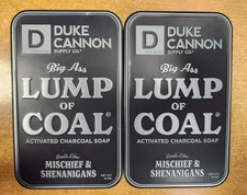 2 Pk: Duke Cannon BIG A$$ Lump of Coal Bar Soap in Collectable Tin  E9D