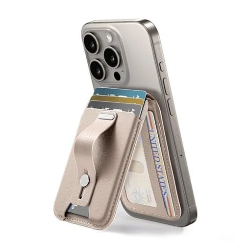  Upgraded for MagSafe Wallet, 5 Card Holder with C-Desert Titanium-Grip