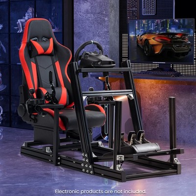 Minneer Aluminium Alloy Racing Simulator Cockpit with Red Seat Fit Logitech G923