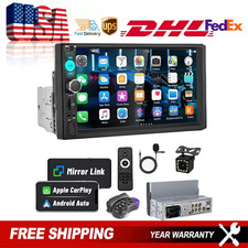7" Single 1Din Touch Screen Car Stereo Radio For Apple/Android CarPlay Bluetooth