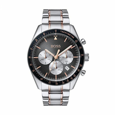 HUGO BOSS HERREN-TROPHY CHRONO-UHR HB1513634 GRAUES ZIFFERBLATT   GARANTIE...