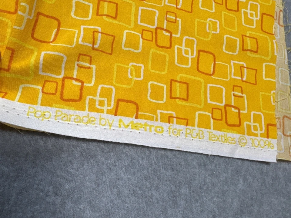 Pop Parade by Metro for RJR Textiles Yellow Orange Retro Geometric Fabric 14x22 - Image 3 of 4
