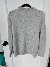 LOFT Outlet Mock Neck Sweater Pullover Women's Size Small Gray Long Sleeves