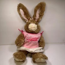 Build a Bear Workshop Brown Bunny Rabbit Plush Pink Princess Dress Outfit