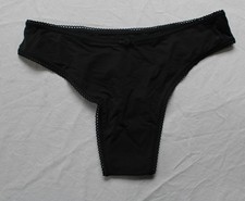 Skims Women's Fits Everybody True To Size Picot Thong NN7 Black Onyx Small NWT