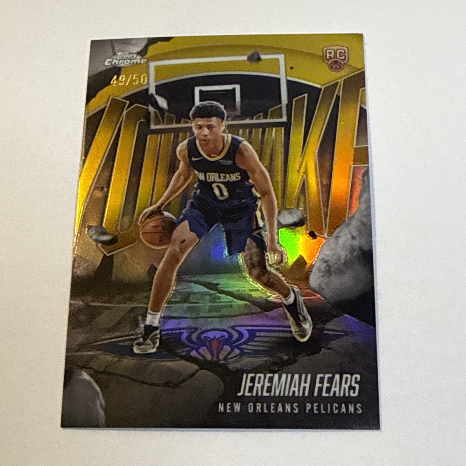 2025 Topps Chrome Jeremiah Fears Youthquake Rookie Card YQ-7 GOLD 49/50 RARE