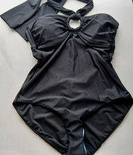 Donna Karan DKNY Women's Black Medium One Piece Swimsuit Slimming NWT 79.99