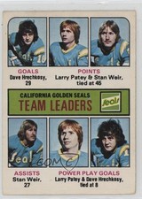 1975 Topps Team Leaders California Golden Seals Dave Hrechkosy Larry Patey 0u2j