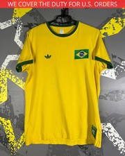 Brazil Vintage Jersey Icon World Cup Football Soccer Shirt Adidas Men sz M ig93