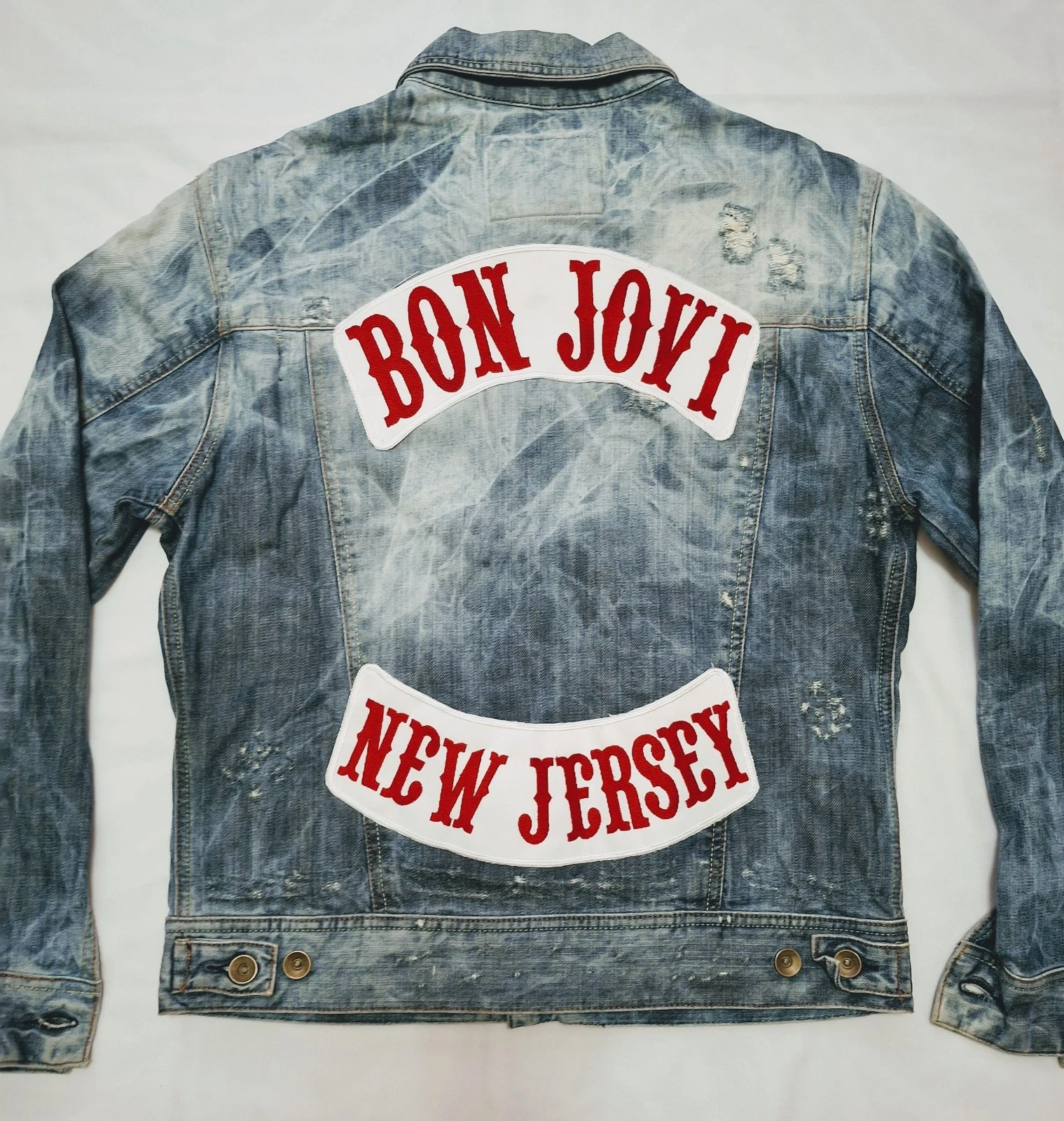 Bon Jovi, Energie Patched Battle Denim Mens Jacket Size M - product detail image 6