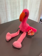 Pinky the Flamingo - Ty Beanie Baby 1995, 5th gen., MWMT, OBO