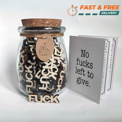 Wooden Jar of Fc*uk Gift Glass Jar Gag Gift Birthday Funny Gift for Fool Friend