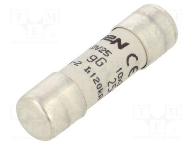 Sicherung: Schmelz gG 25A 250VDC 10x38mm 500VAC