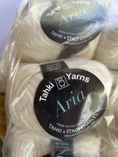 TAHKI YARNS ARIA: CREAM. Tape Yarn- Merino Blend Chunky Weight:  Lot of 10