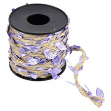 33ft 5mm Burlap Leaf Ribbon Vine Natural Jute Rope Twine, Light Purple