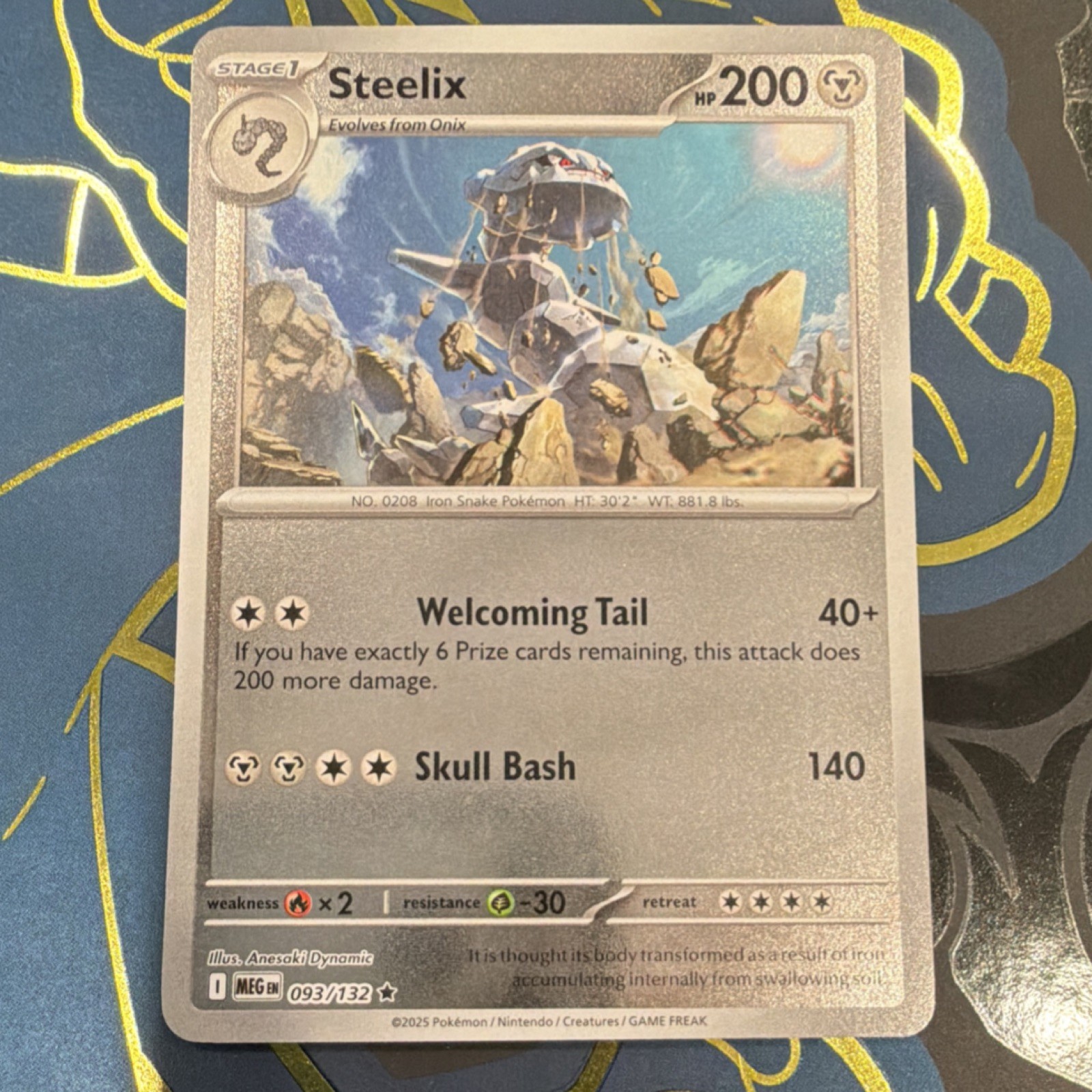 Steelix 093/132 Me01: Mega Evolution Holo Stage 1 200HP Welcoming Tail